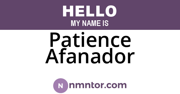 Patience Afanador