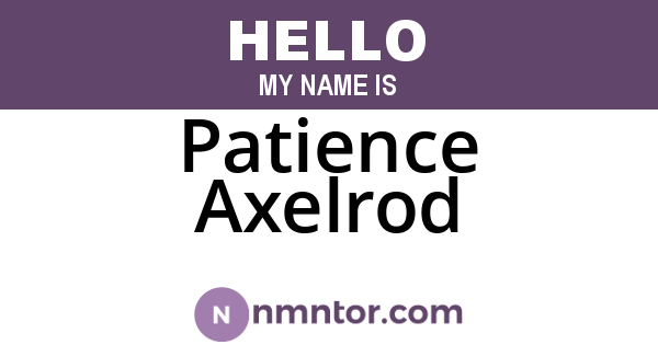 Patience Axelrod