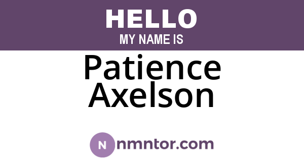 Patience Axelson