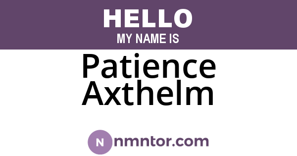 Patience Axthelm