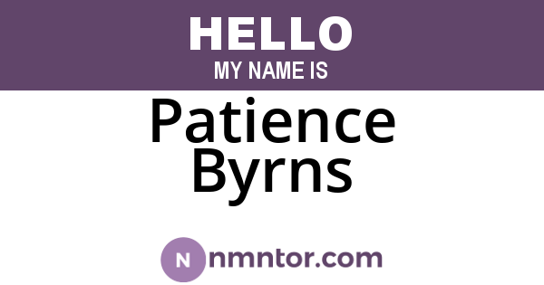Patience Byrns