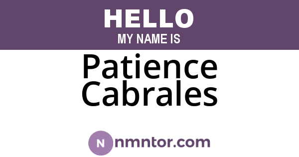 Patience Cabrales