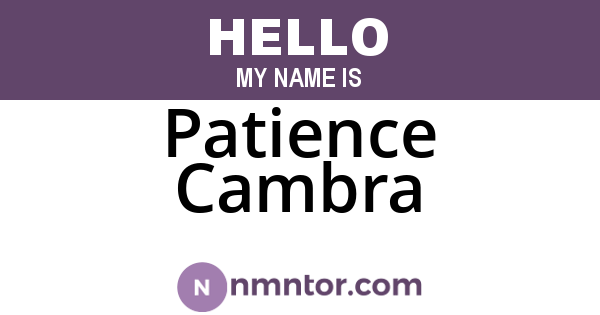 Patience Cambra