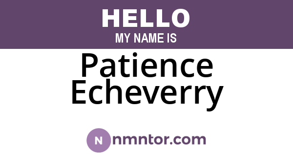 Patience Echeverry