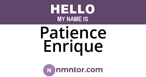 Patience Enrique