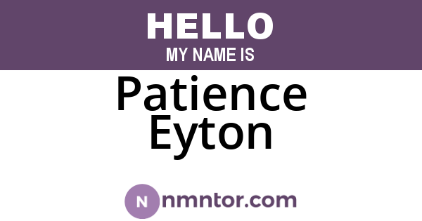 Patience Eyton
