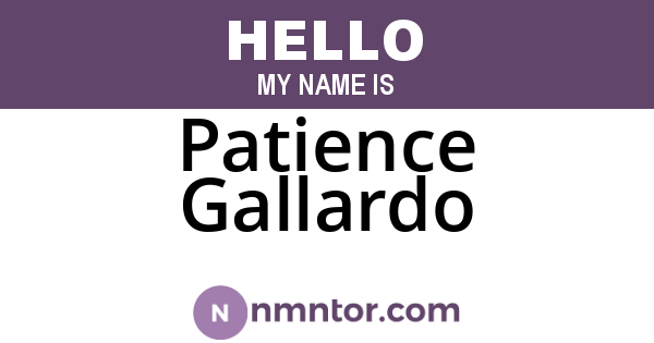 Patience Gallardo
