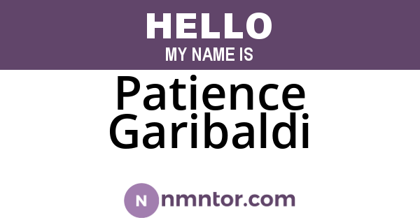 Patience Garibaldi