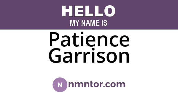 Patience Garrison