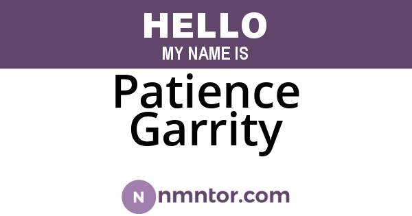 Patience Garrity