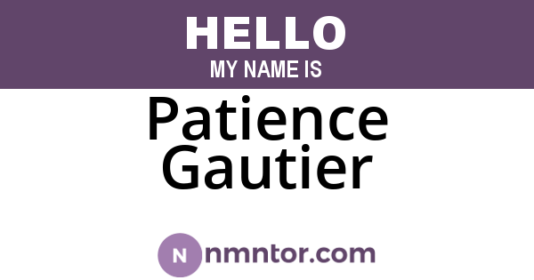 Patience Gautier
