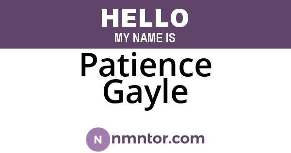 Patience Gayle