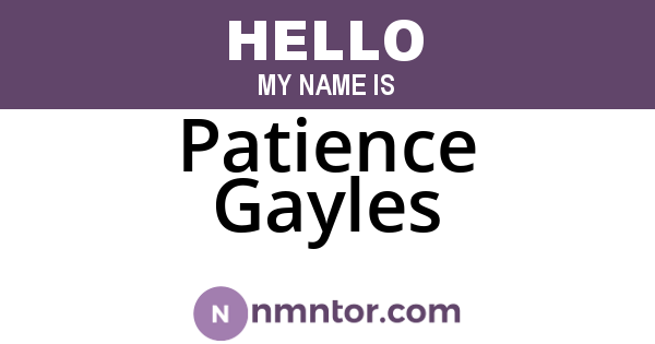 Patience Gayles