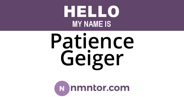Patience Geiger