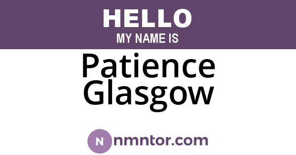 Patience Glasgow