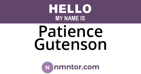 Patience Gutenson