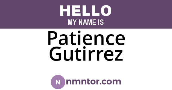 Patience Gutirrez