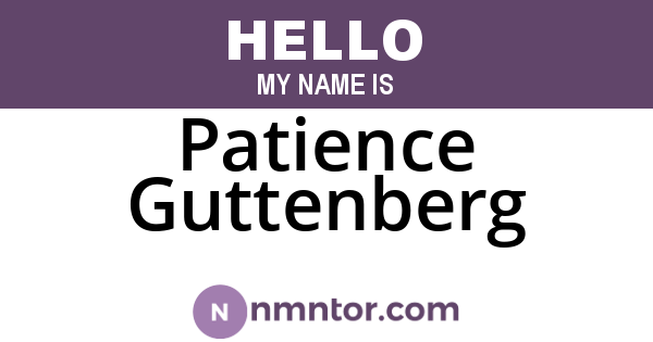 Patience Guttenberg