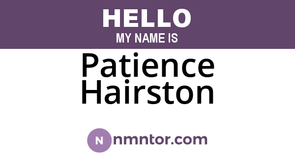 Patience Hairston