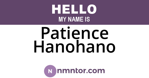 Patience Hanohano