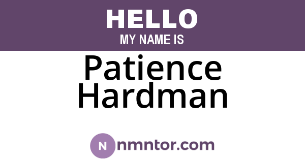 Patience Hardman