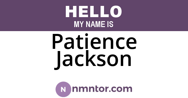 Patience Jackson