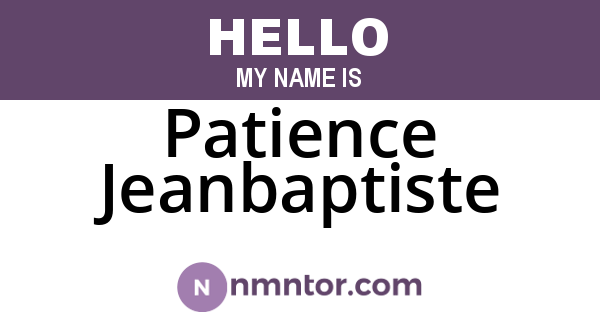 Patience Jeanbaptiste