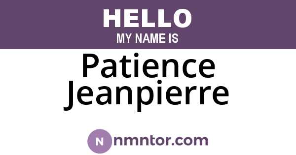 Patience Jeanpierre