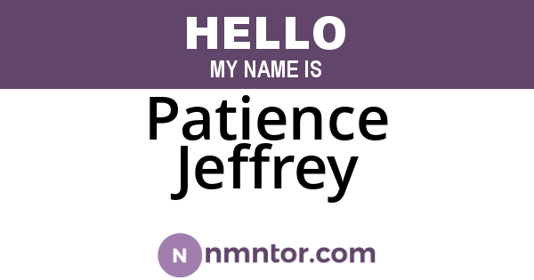 Patience Jeffrey