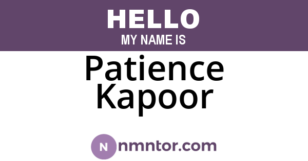 Patience Kapoor