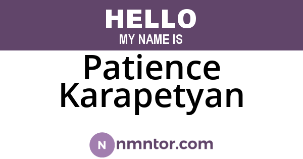 Patience Karapetyan