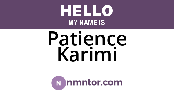 Patience Karimi