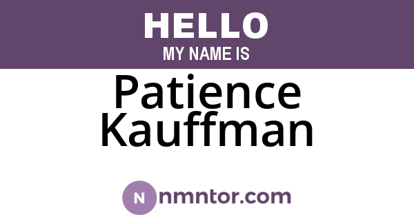 Patience Kauffman