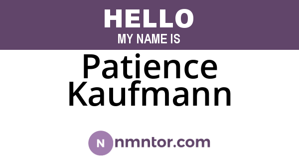 Patience Kaufmann