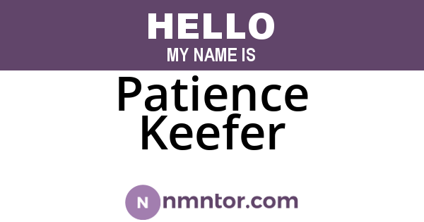 Patience Keefer