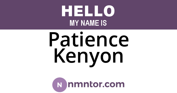 Patience Kenyon