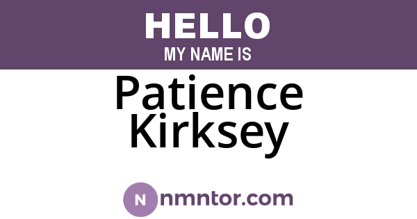 Patience Kirksey