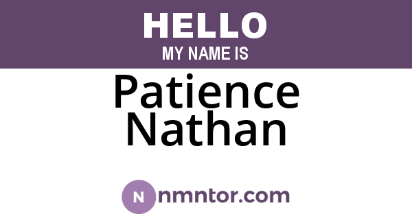 Patience Nathan