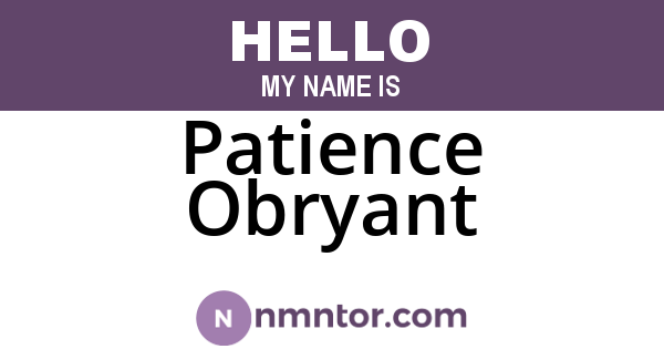 Patience Obryant
