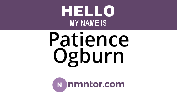Patience Ogburn