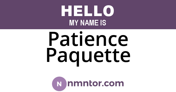 Patience Paquette