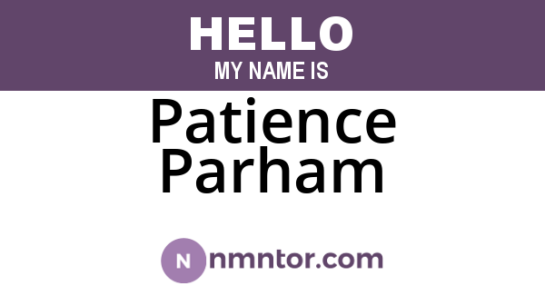 Patience Parham