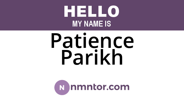 Patience Parikh