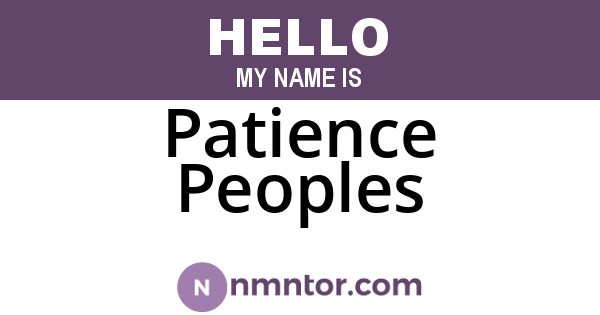 Patience Peoples