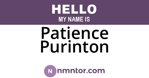 Patience Purinton