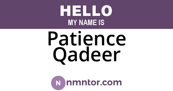 Patience Qadeer