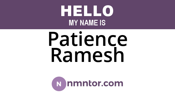 Patience Ramesh