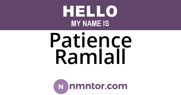 Patience Ramlall