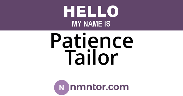 Patience Tailor