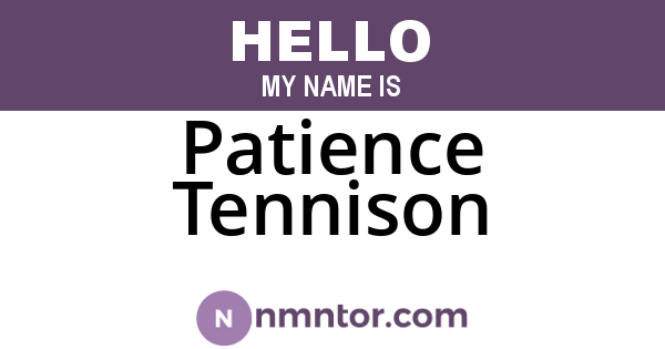 Patience Tennison